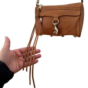 Rebecca Minkoff MAC Crossbody Bag Tan Leather Fringe Boho Indie Cowgirl Rodeo